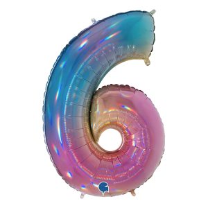 Sifferballong Regnbåge Mönster - Siffra 6