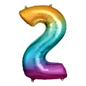 Sifferballong Regnbåge Metallic - Siffra 2