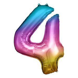 Sifferballong Regnbåge Metallic - Siffra 4