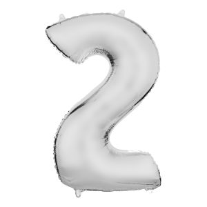 Sifferballong Vit Satin - Siffra 2
