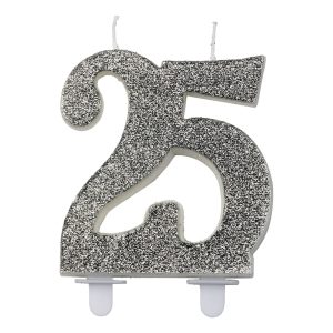 Sifferljus Glitter Silver - Siffra 25