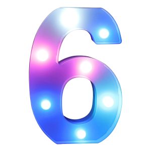 Siffra med LED-Belysning RGB - Siffra 6