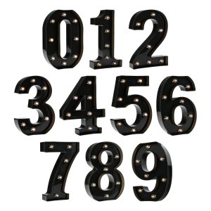 Siffra Svart med LED-Belysning - Siffra 9