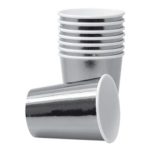 Pappersmuggar Silver Metallic - 8-pack