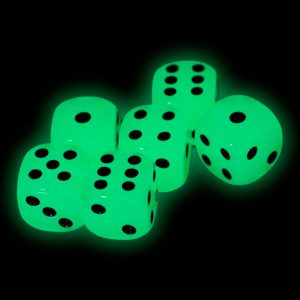 Självlysande Tärningar - 6-pack