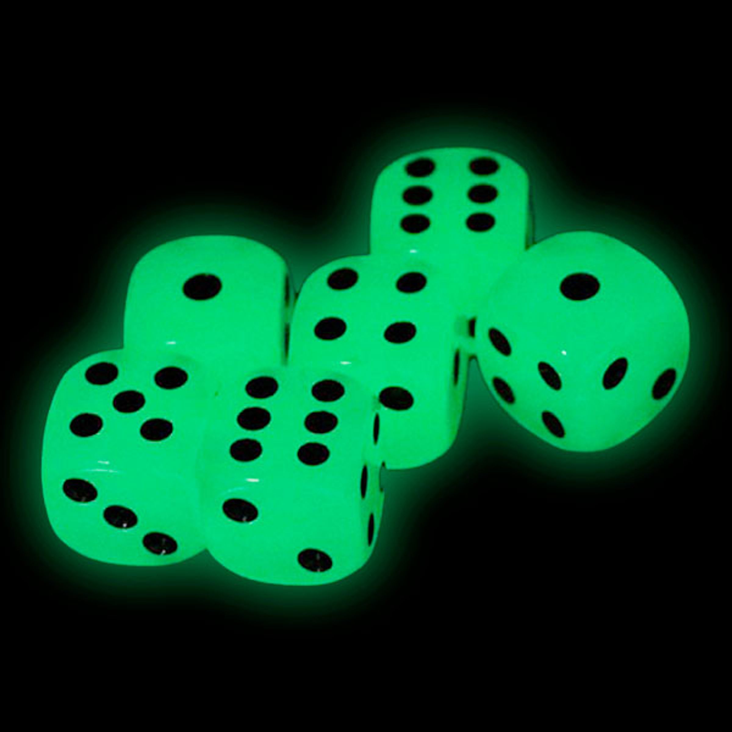 Självlysande Tärningar - 6-pack