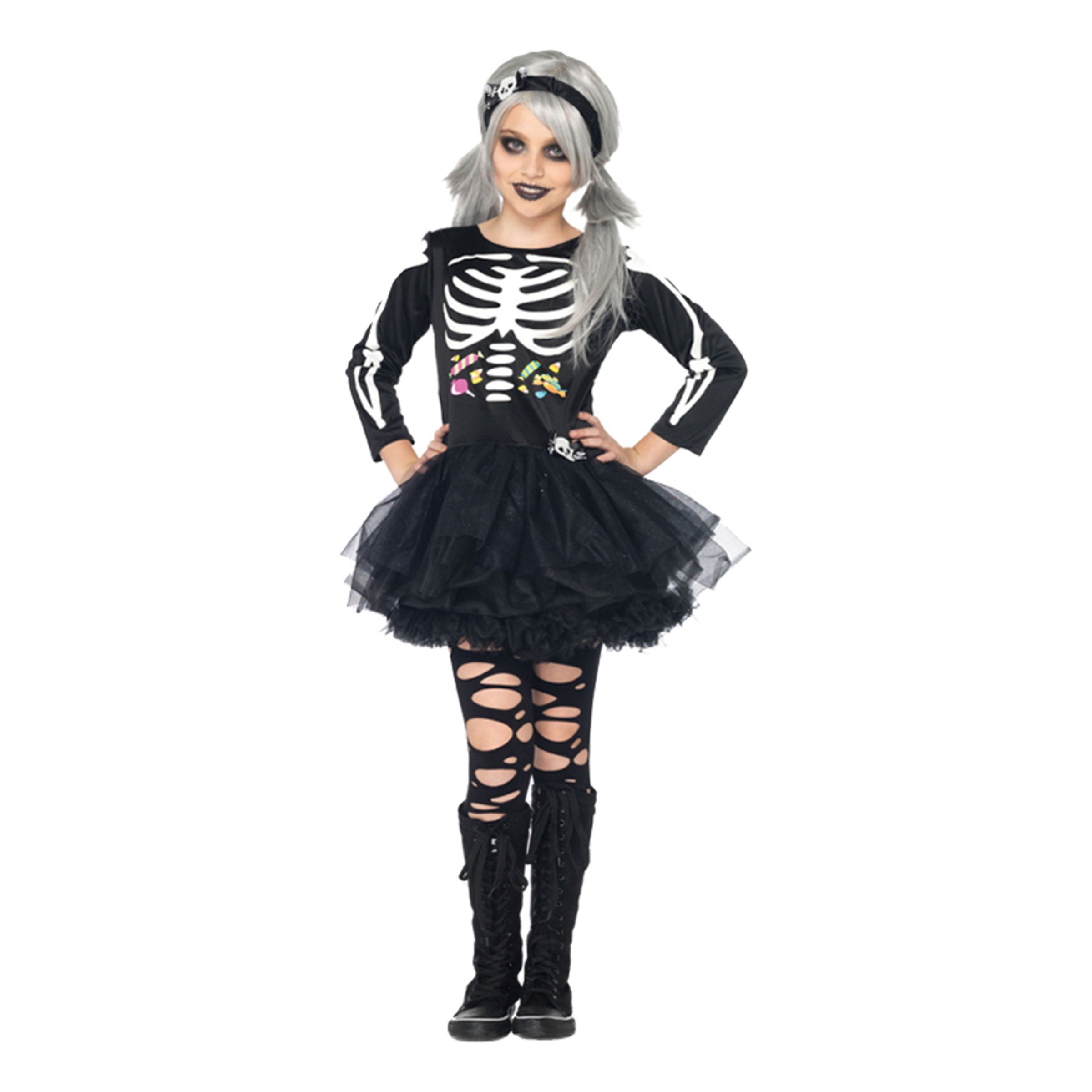 Skelettklänning Barn Maskeraddräkt - Small