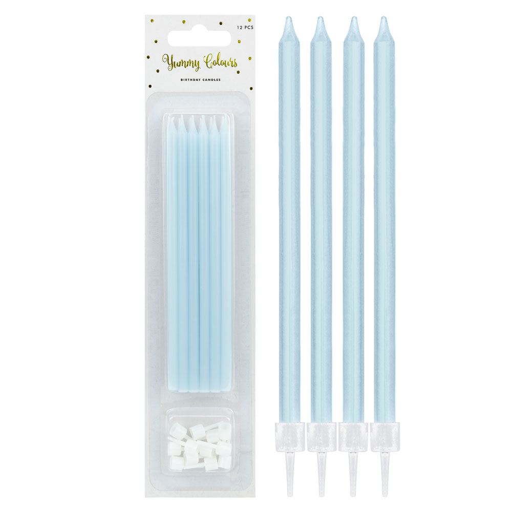 Smala Tårtljus Pastellblå