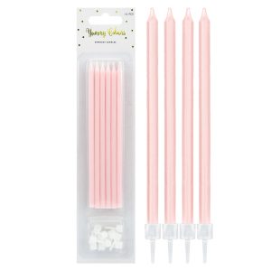 Smala Tårtljus Pastellrosa