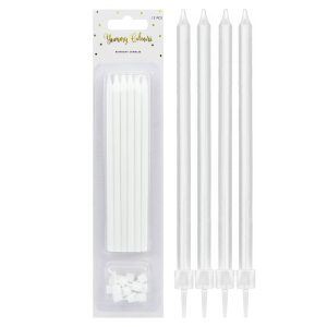 Smala Tårtljus Vita