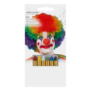 Sminkkritor Clown - 6-pack