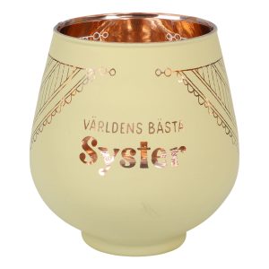 Ljuslykta Spegelglas med Text - Syster