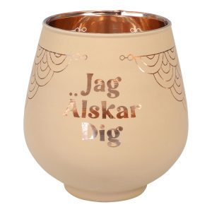Ljuslykta Spegelglas med Text - Älskar dig
