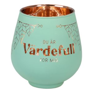 Ljuslykta Spegelglas med Text - Värdefull