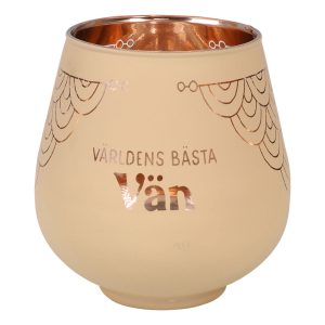 Ljuslykta Spegelglas med Text - Vän