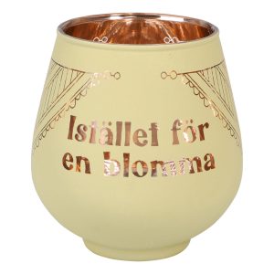 Ljuslykta Spegelglas med Text - Blomma