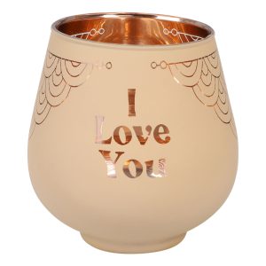 Ljuslykta Spegelglas med Text - I Love You