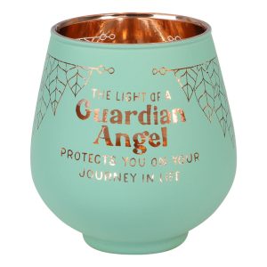 Ljuslykta Spegelglas med Text - Skyddsängel