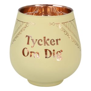 Ljuslykta Spegelglas med Text - Tycker om dig