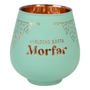Ljuslykta Spegelglas med Text - Morfar