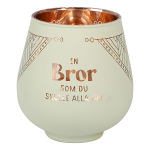 Ljuslykta Spegelglas med Text - Bror