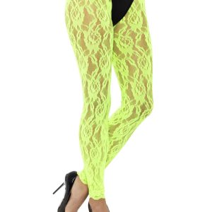 Spets Leggings Neon Grön