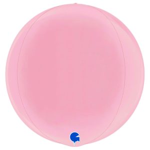 Stor Globe Folieballong Pastell Rosa