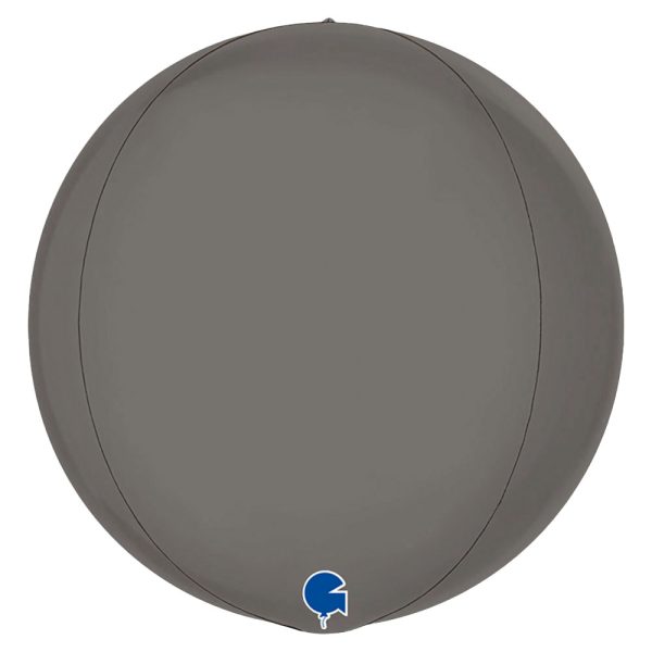 Stor Globe Folieballong Platinum Grå