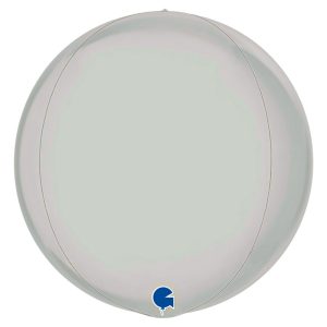 Stor Globe Folieballong Platinum Pure