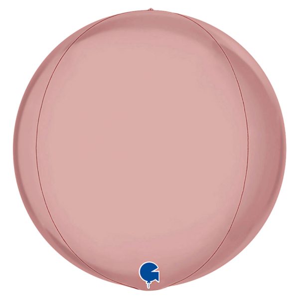 Stor Globe Folieballong Platinum Rosé