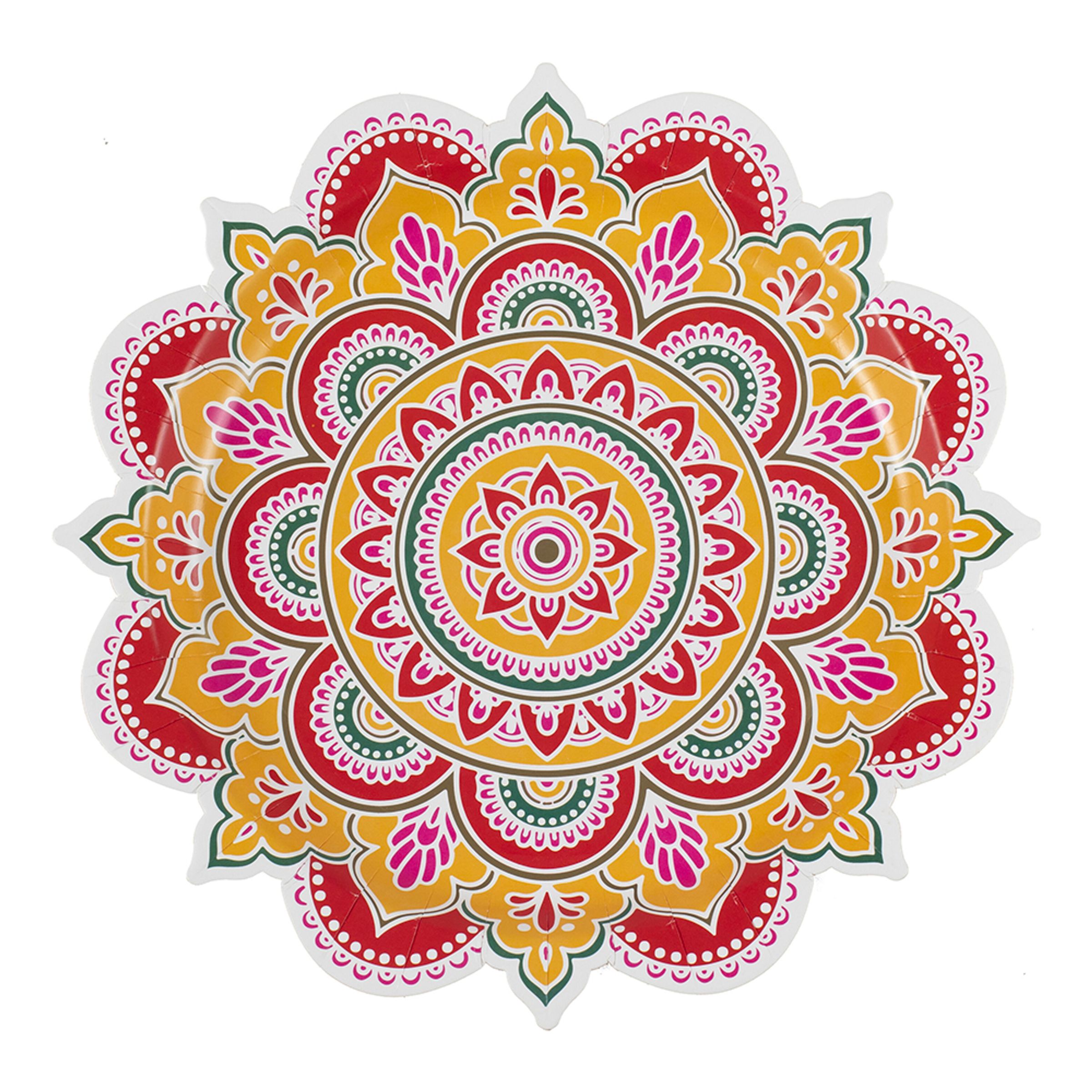 Stora Papperstallrikar Diwali - 8-pack