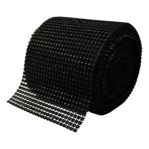 Strass Tyg på Rulle - Black