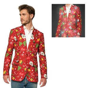 Suitmeister Christmas Red Icons Light Up Kavaj - XX-Large
