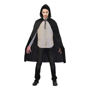 Svart Cape med Huva
