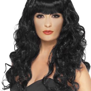 Svart Lockig Peruk Siren