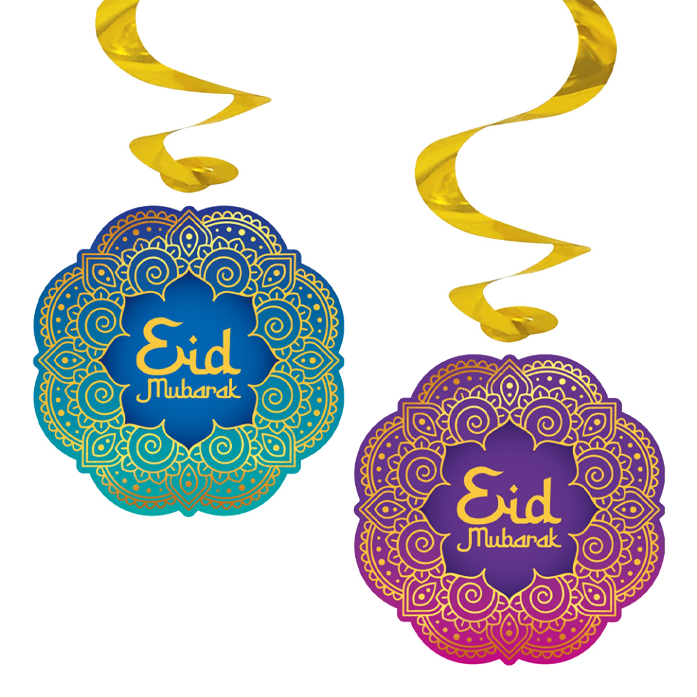 Swirls Eid Mubarak - 4-pack