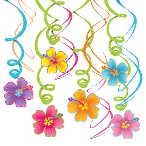 Swirls Hawaii Hängande Dekoration - 12-pack
