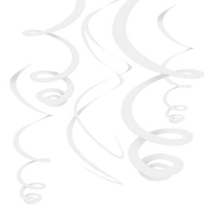 Swirls Vita Takdekoration - 12-pack