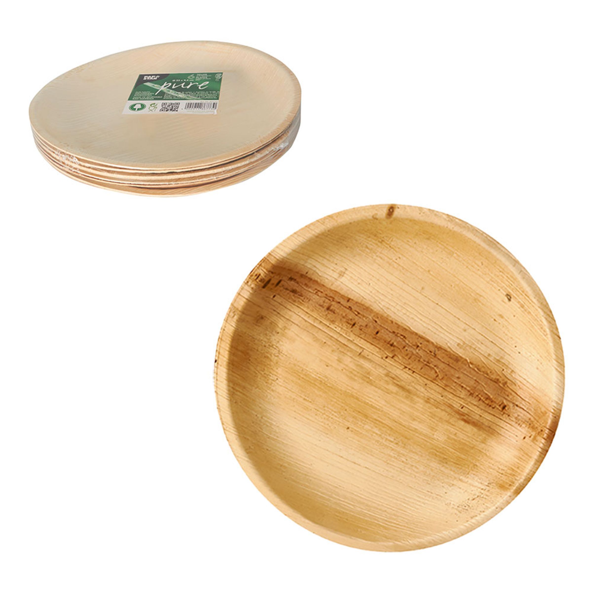 Tallrikar av Palmblad Runda - 6-pack