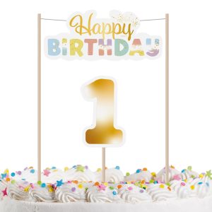 Tårtdekoration 1st Birthday Rainbow