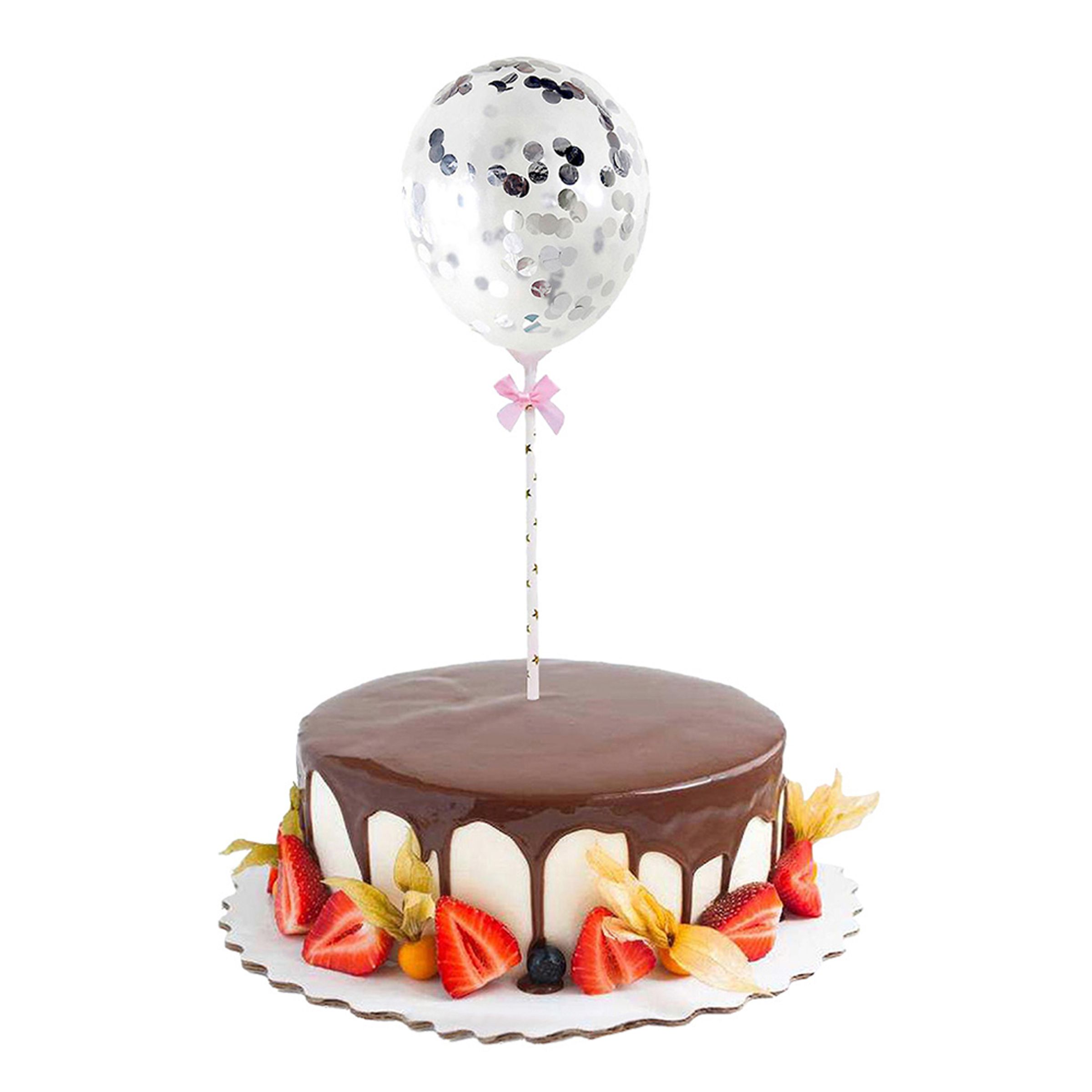 Tårtdekoration Mini Konfettiballonger Silver