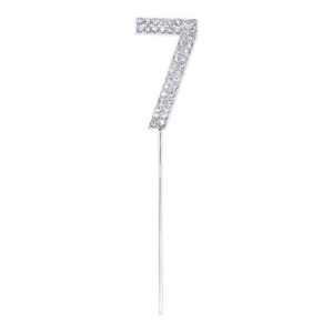 Tårtdekoration Siffra Diamanter Silver - Siffra 7