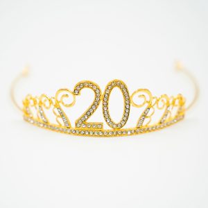 Tårtdekoration Tiara Siffra i Metall Guld - Siffra 20