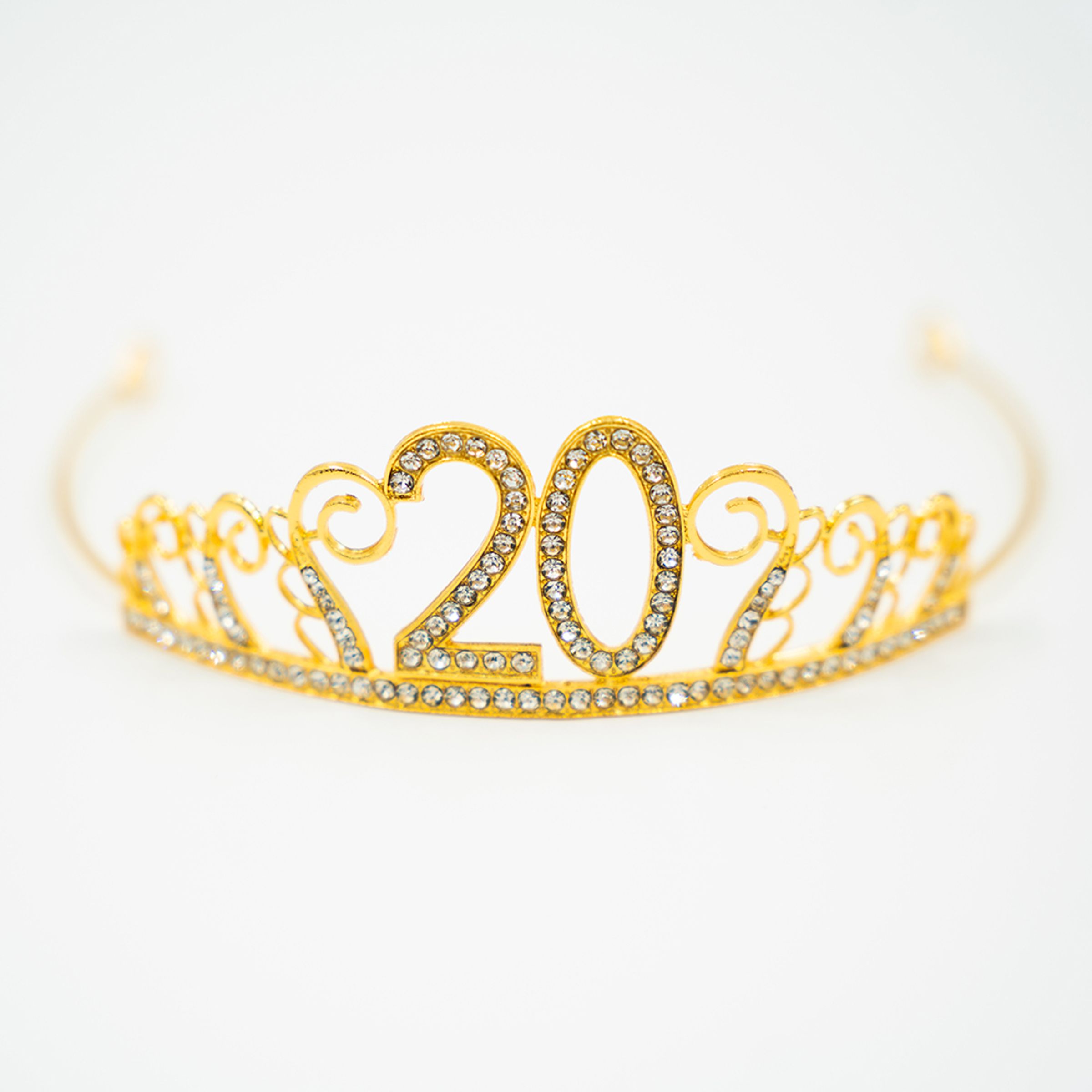 Tårtdekoration Tiara Siffra i Metall Guld - Siffra 20