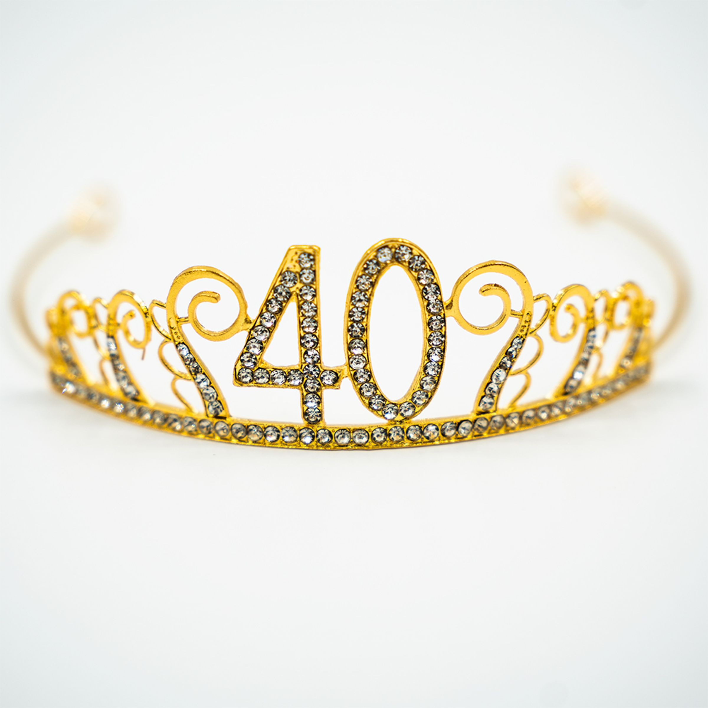 Tårtdekoration Tiara Siffra i Metall Guld - Siffra 40