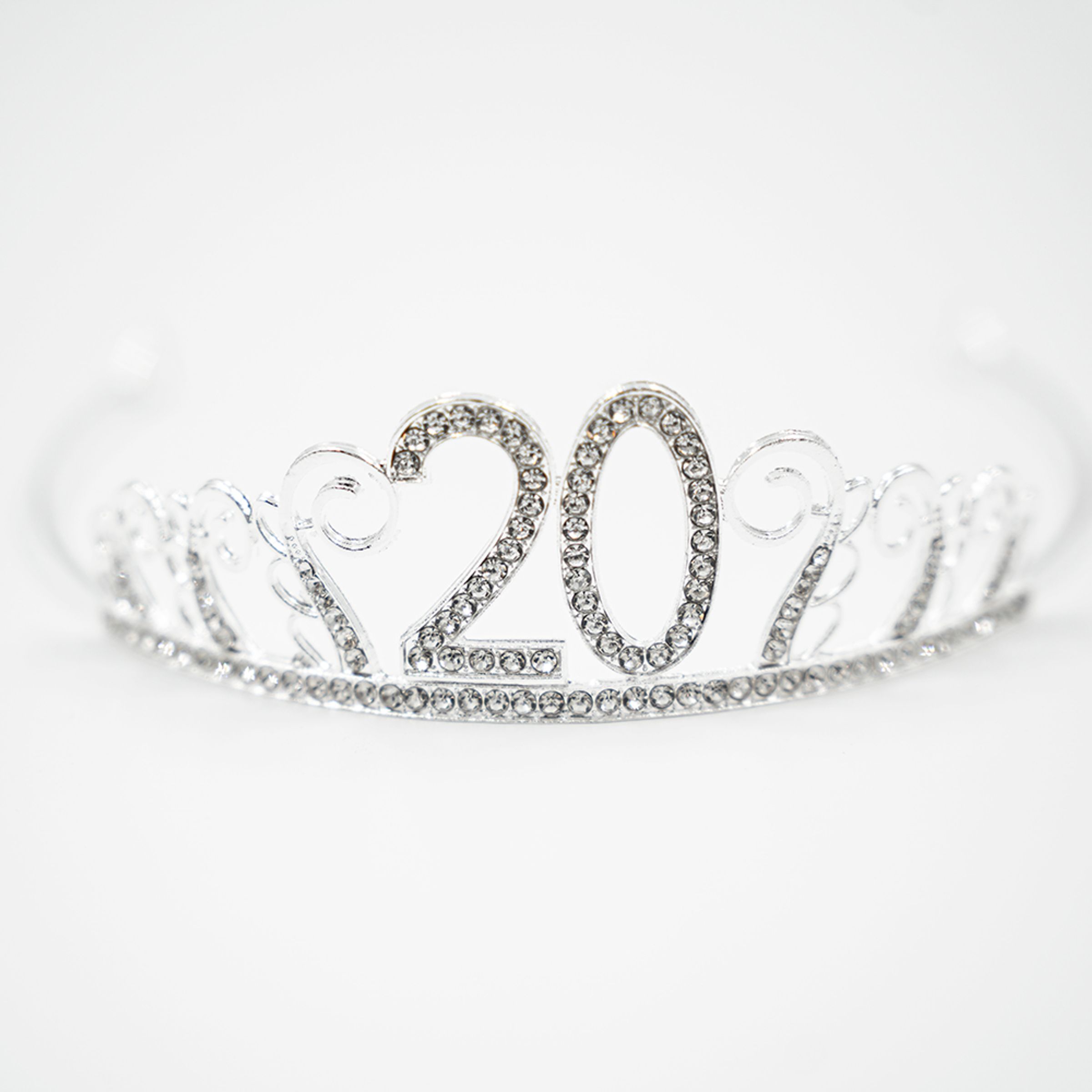 Tårtdekoration Tiara Siffra i Metall Silver - Siffra 20