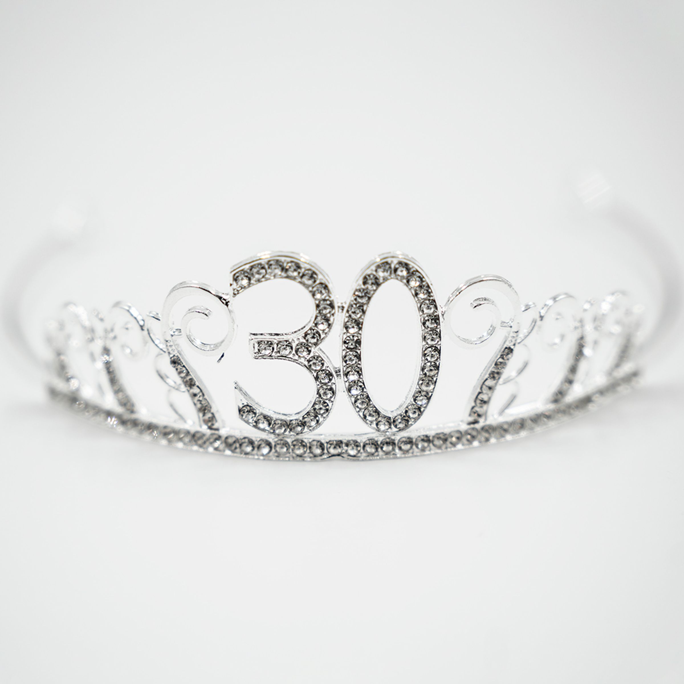 Tårtdekoration Tiara Siffra i Metall Silver - Siffra 30