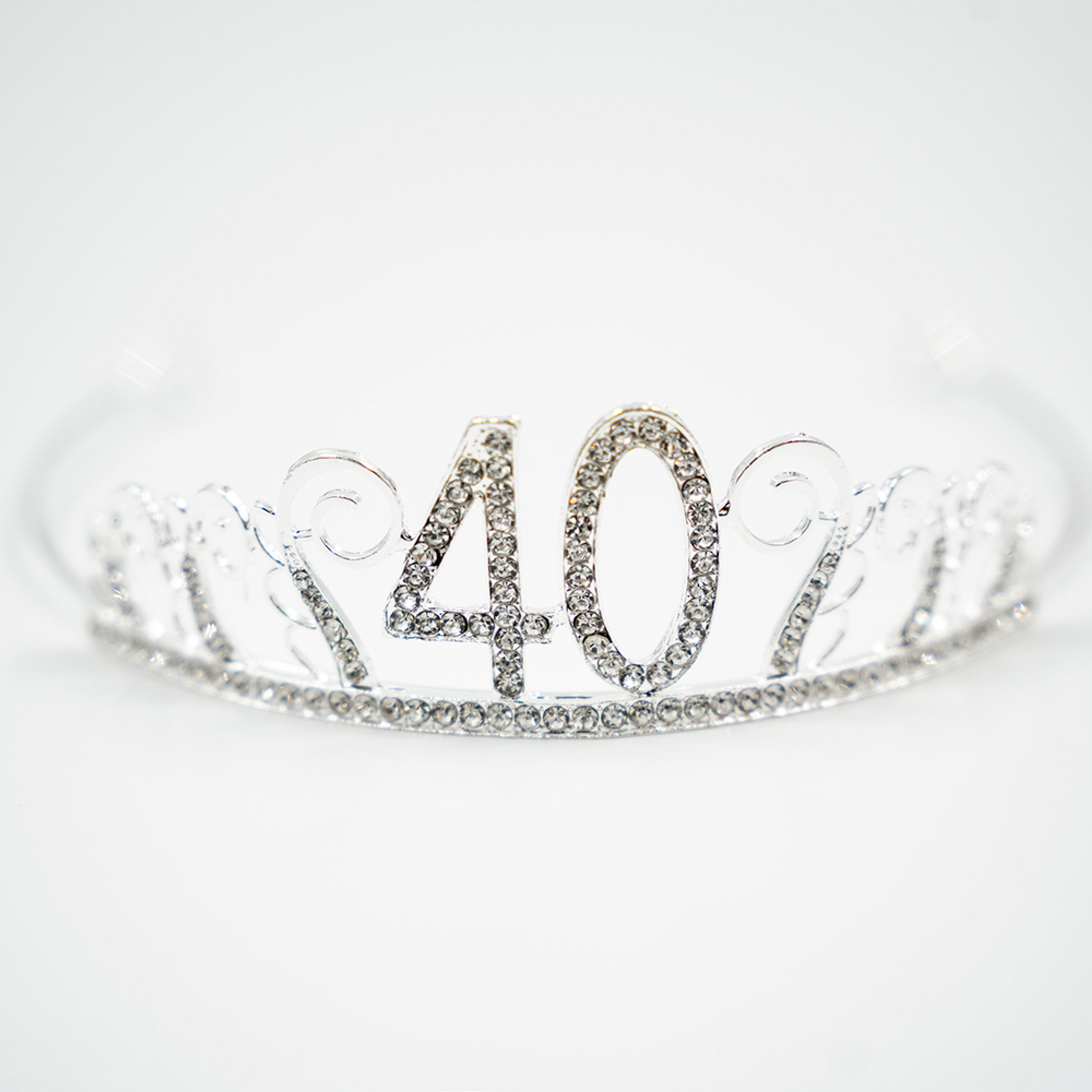 Tårtdekoration Tiara Siffra i Metall Silver - Siffra 40