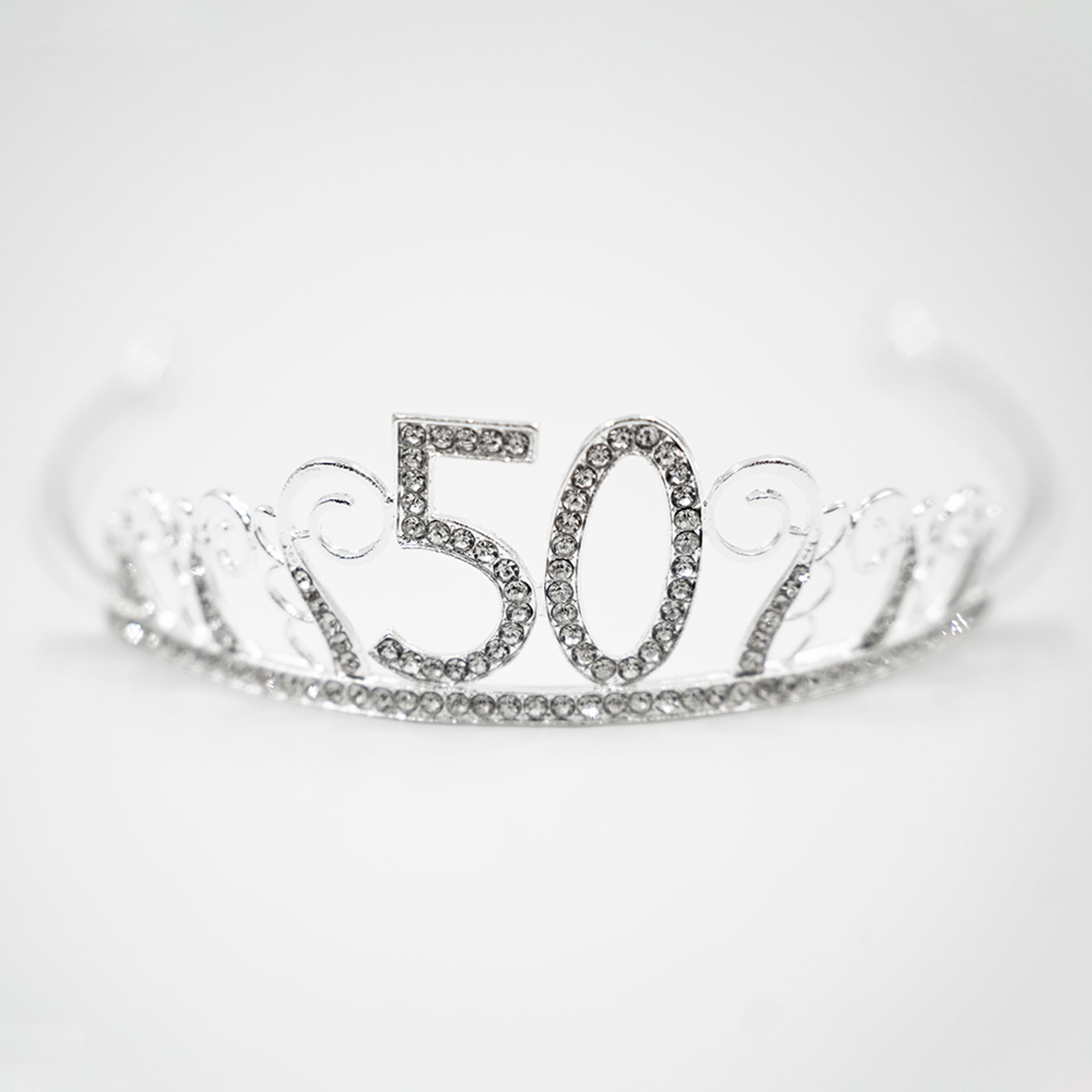 Tårtdekoration Tiara Siffra i Metall Silver - Siffra 50