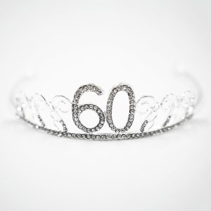 Tårtdekoration Tiara Siffra i Metall Silver - Siffra 60